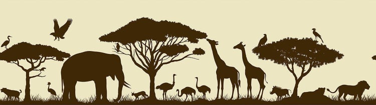 Sanders & Sanders selbstklebende Tapetenbordüre Tiere Gelb und Braun 10 x 500 cm