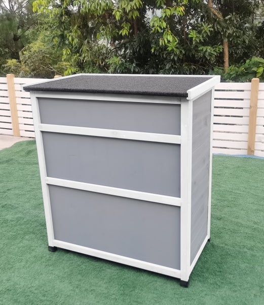 Gartenschrank MOMO 87 x 47 x 95 cm grau-weiß