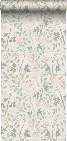 Borastapeter Tapete Blumen Beige - 53 cm x 10.05 m - 662658