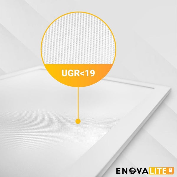 EnovaLite Logo mit UGR kleiner als 19 Information auf Leuchtpaneel