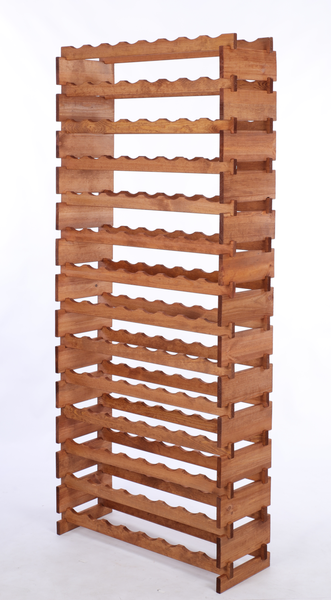 Weinregal VINOTECA FLEX PRO HxBxT 191x84x28cm 112 Flaschen auf 14 Ebenen Massives Kiefernholz Braun geölt