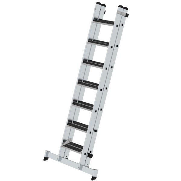 MUNK Stufen-Schiebeleiter mit nivello-Traverse 2-teilig clip-step R13 2x7 Stufen