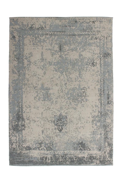 Flachflor Teppich Celestique Grau Baumwolle Vintage-Design, Used-Look, Patchwork-Design handgewebt, Jacquard, Chenille 160 x 230 cm