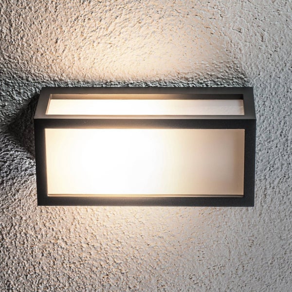 Lucande Wandleuchte außen Tame (spritzwassergeschützt (Modern) in Schwarz aus Aluminium (1 flammig, E27) - Außenwandleuchten Wandlampe Led Außenlampe Outdoor für Außenwand/Hauswand Haus