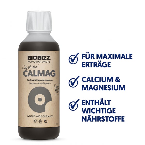 BioBizz CalMag 250 ml – Organischer Calcium-Magnesium-Dünger mit Pipette für kräftige Pflanzen
