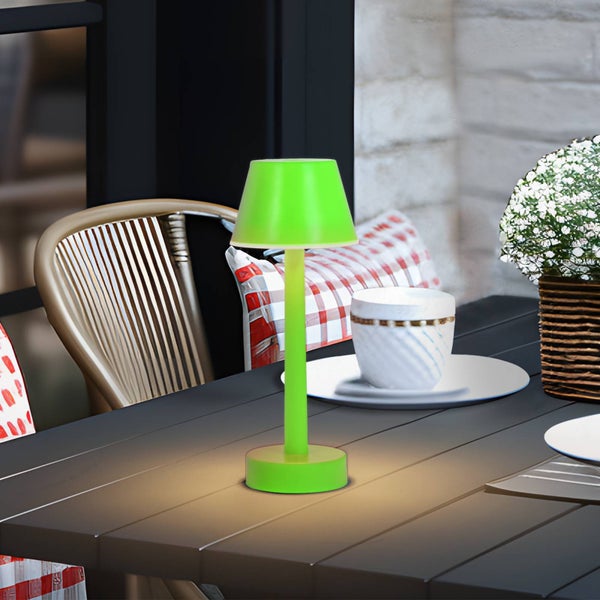 Lindby LED Akkutischlampe dimmbar, RGBW Funktion Akku Tischlampe kabellos mit Touchdimmer aufladbare tragbare Tischleuchte Akkulampe Garten IP44