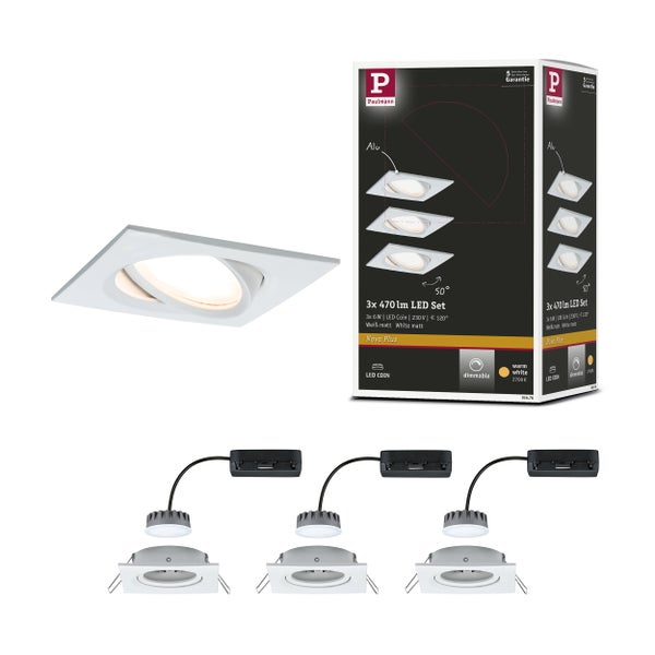 Paulmann LED Coin Einbauleuchten Set mit drei Einbaustrahlern inklusive Verpackung
