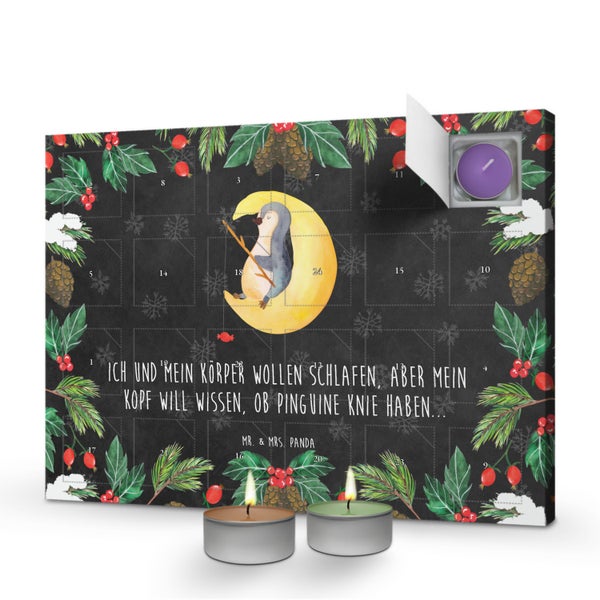 Mr. & Mrs. Panda Duftkerzen Adventskalender Pinguin Mond - Schwarz