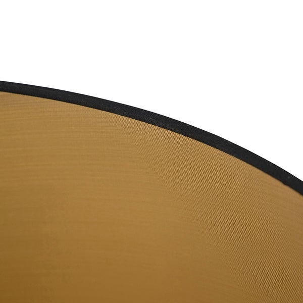 Baumwolllampenschirm schwarz 45/50/28 mit goldener Innenseite