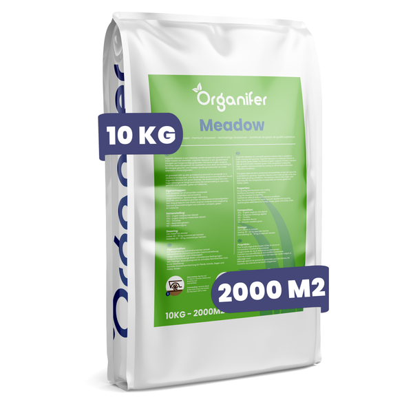 Organifer Meadow Grassamen, 10 Kilogramm Sack für 2000 Quadratmeter, Weidemischung für Pferde, Schafe und Ziegen.