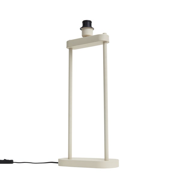 Schlichter Lampenfuß aus Metall in Beige mit zwei Stäben und einer Fassung.