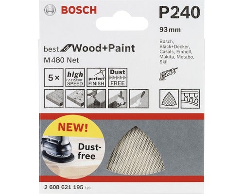 Netzschleifblatt M480 Best for Wood and Paint, 5er-Pack 93mm, K240