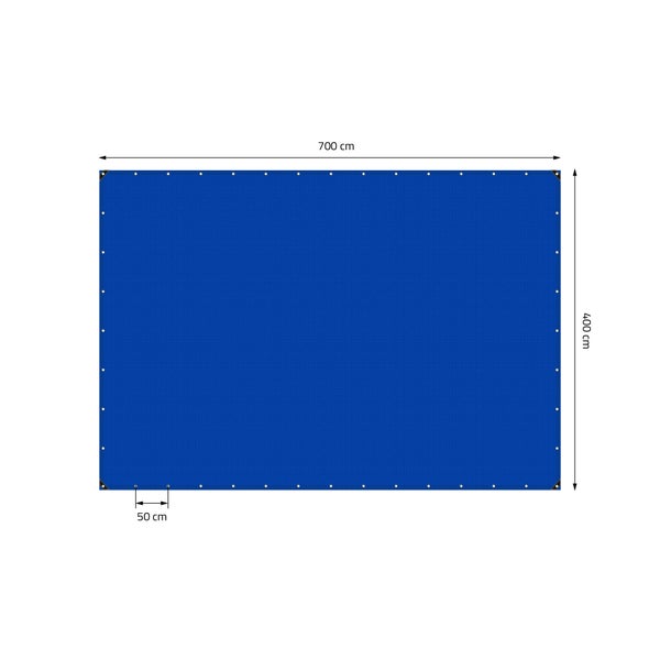 ECD Germany Premium Abdeckplane Gewebeplane mit Ösen, 4x7m 28m², 650g/m², Blau, PVC, Wasserdicht, Reißfest, 10 Haken, LKW-Plane Bootsplane Gartenplane Holzplane, Schutzplane für Gartenmöbel Pool Auto