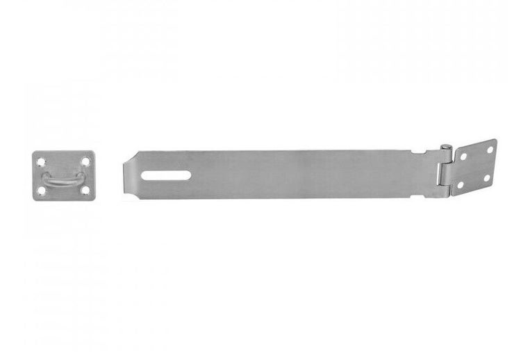 Überfalle aus Metall mit Scharnier für Türen oder Tore zur Befestigung mit Schrauben