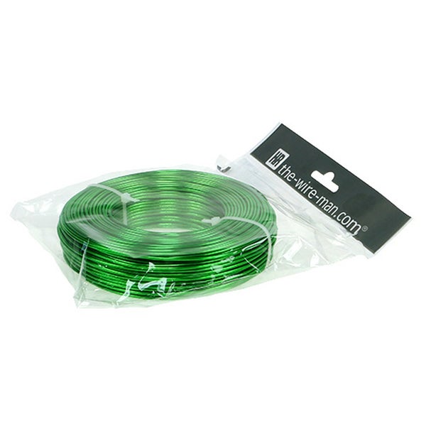 Grüner Basteldraht von the-wire-man.com in einer transparenten Verpackung.