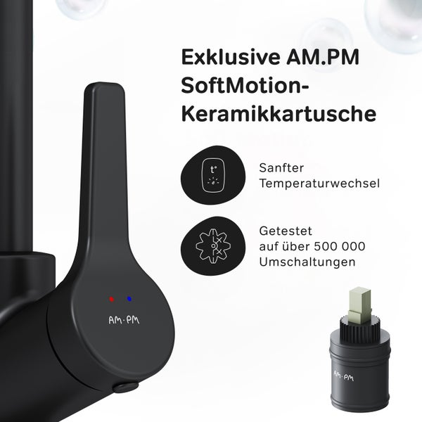 AM.PM SoftMotion Keramikkartusche für Armaturen mit sanfter Temperaturregelung und hoher Langlebigkeit durch über 500.000 Testzyklen.