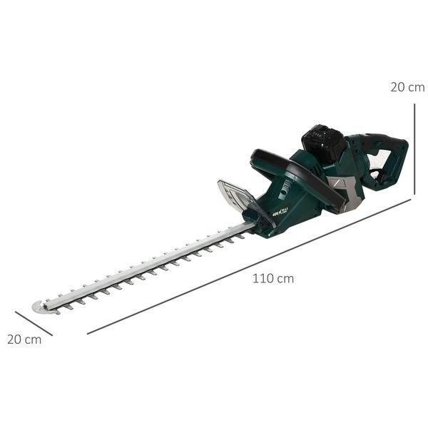 Durhand Elektro Heckenschere, 110cm x 20cm x 20cm, Stahl, Grün+Schwarz