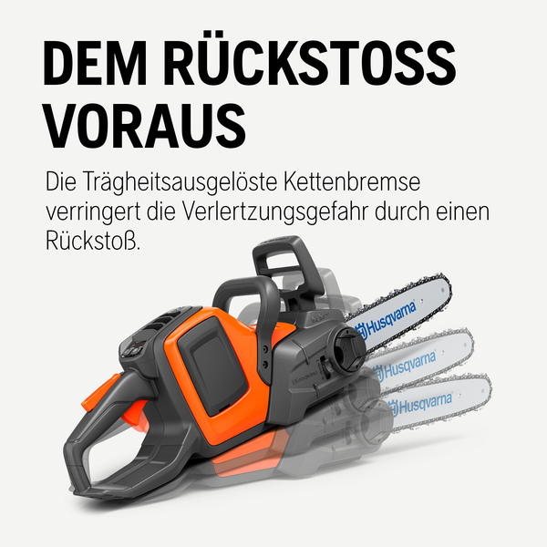Husqvarna Kettensäge mit Trägheitskettenbremse zur Verringerung der Verletzungsgefahr