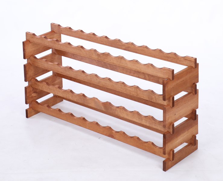 Weinregal VINOTECA FLEX PRO HxBxT 51x103x28cm 40 Flaschen auf 4 Ebenen Massives Kiefernholz Braun geölt