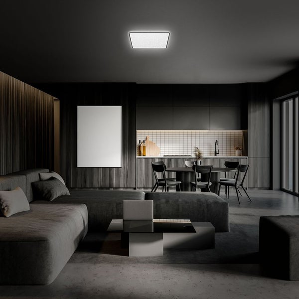 LED Deckenleuchte Deckenlampe Sternenhimmel Backlight flach 24W schwarz Briloner