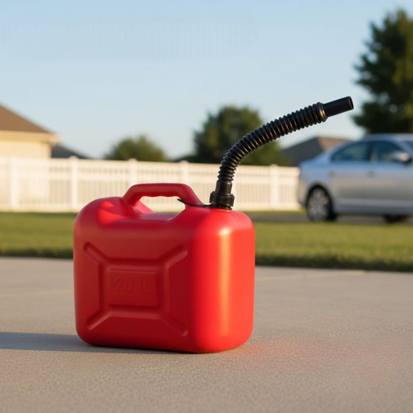 Roter 20 Liter Benzinkanister mit Ausgießer