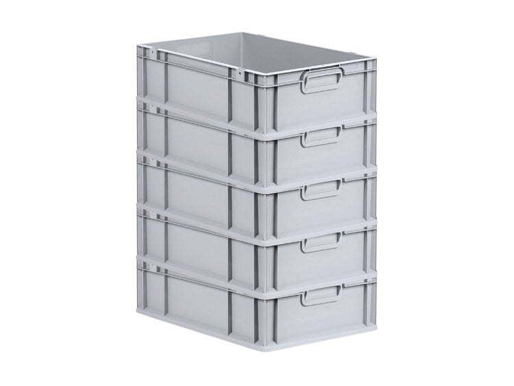 PROREGAL Spar Set 5x Eurobox Nextgen Economy Griffe Geschlossen HxBxT 17 x 40 x 60 cm 34 Liter Eurobehälter Transportbox Transportbehälter
