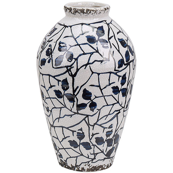 Blumenvase MALLIA Steinzeug 20 cm Weiß