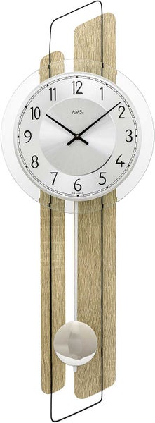 AMS Wanduhr Im Design Look – 27x27 Cm, Weißes Zifferblatt Mit Arabischen Zahlen
