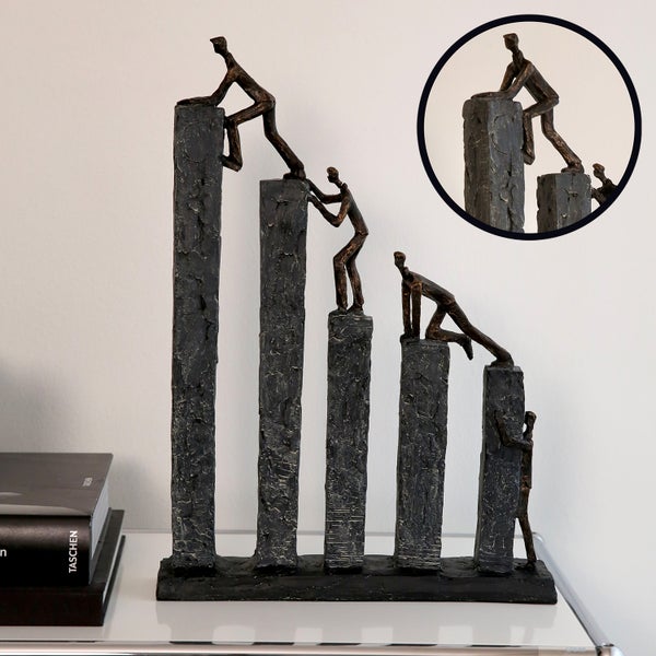 Skulptur GILDE Dekoration Höhe 43cm Breite 31cm bronzefarben, grau Kunstharz