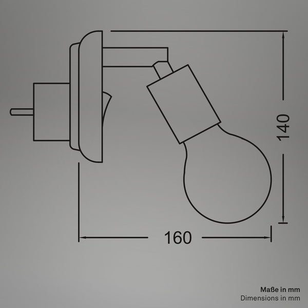 Wandlampe Wandleuchte innen Spotleuchte Flur Leselampe Schwenkbar Retro E27
