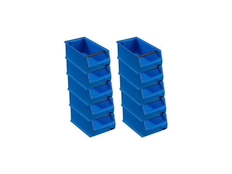 PROREGAL Blaue Sichtlagerbox 4.1 Mit Griffstange HxBxT 15 x 20 x 35 cm 7,2 Liter Sichtlagerbehälter Sichtlagerkasten Sichtlagerkastensortiment Sortierbehälter