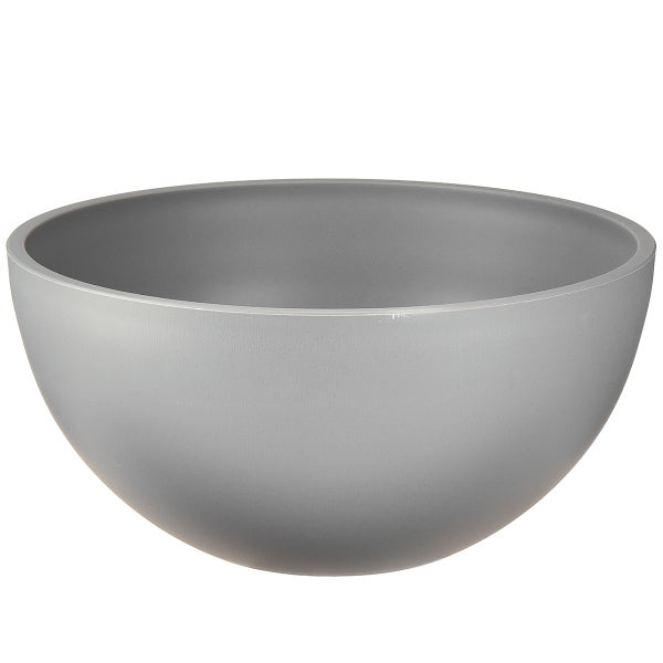 Runde graue Pflanzschale aus Kunststoff