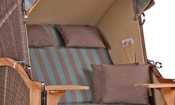 Strandkorb Nordstrand Teak PE grey Dessin 520
