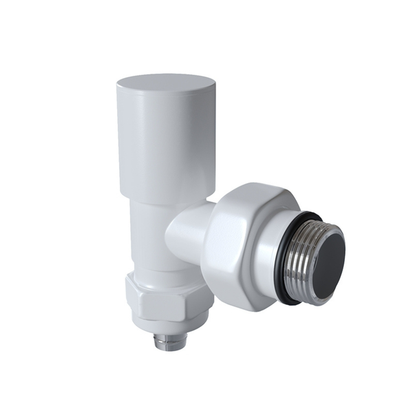 Radiva 1/2'' Weißes Eck-Heizkörperventil PEX mit Metallgriff – 16x2 Anschluss