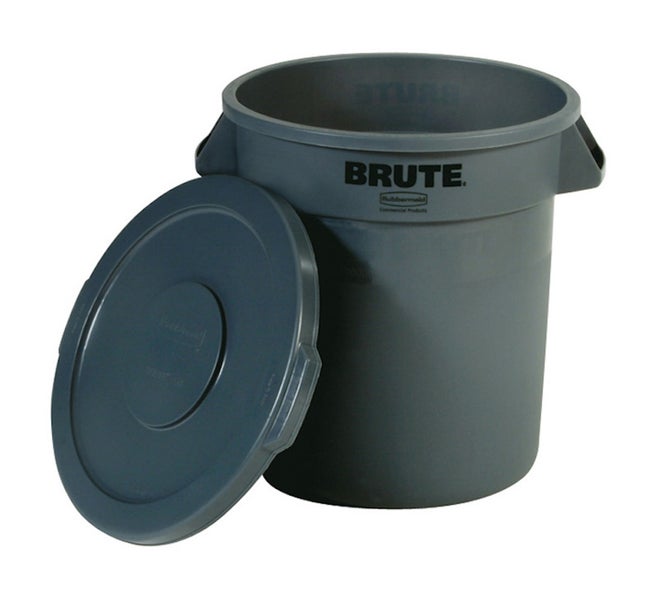 PROREGAL Rubbermaid Brute Runde Mehrzwecktonne Mit Belüftungskanälen 37,9 Liter HxØ 43,5 x 39,7 cm Aus Widerstandsfähigem Kunststoff Grau