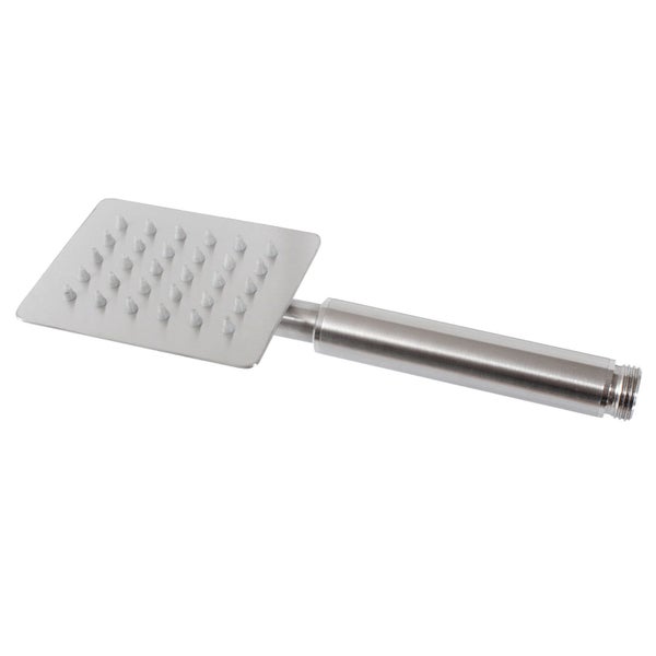 Quadratische Handbrause mit Metallgriff und Antikalknoppen