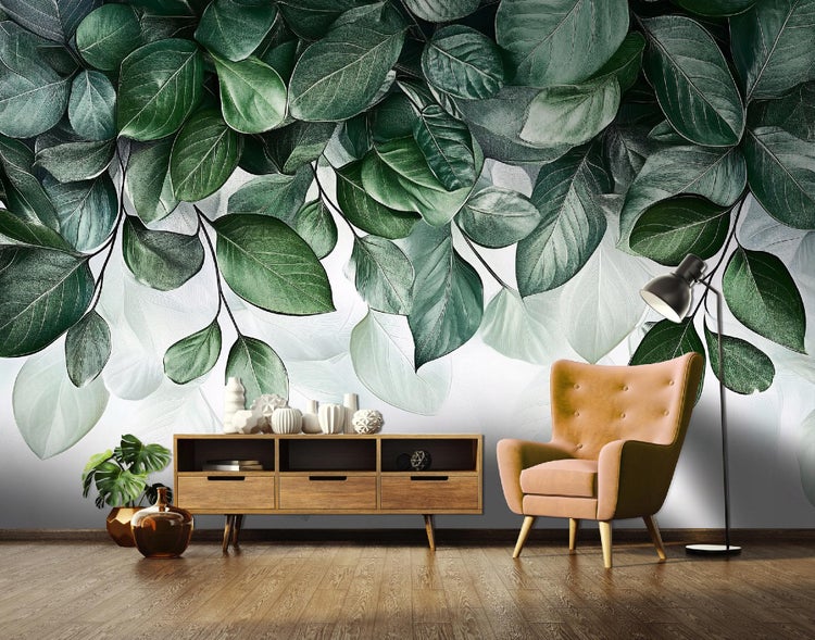 Fototapete Blätter Natur Grün Wohnzimmer Vlies Tapete 400x280 cm