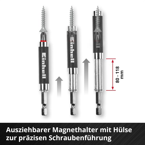 Einhell M-CASE 42-tlg. Bit-Set (25-mm-Bits, 50-mm-Bits, Magnethalter, Steckschlüssel, Schnellwechselbithalter inkl. Aufbewahrungsbox)