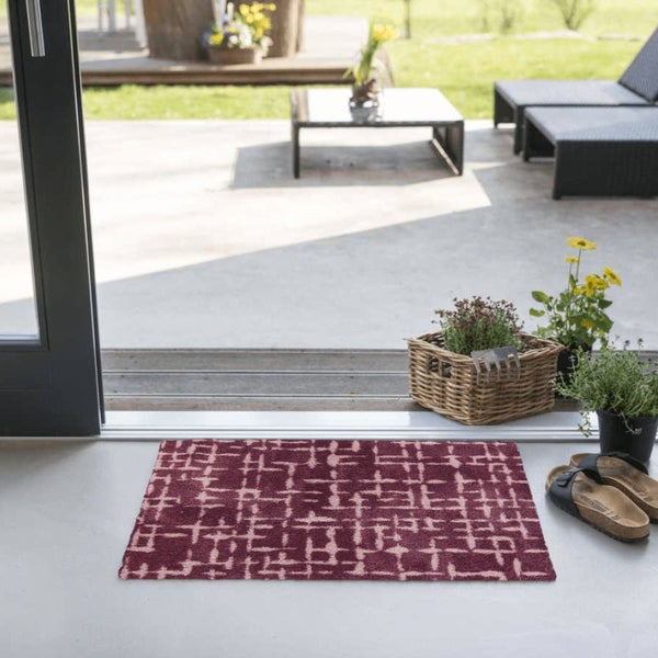 Akzente Feel Badematte mit Motiv in Aubergine Fußmatte 50 x 70 cm, rutschfest, saugfähig