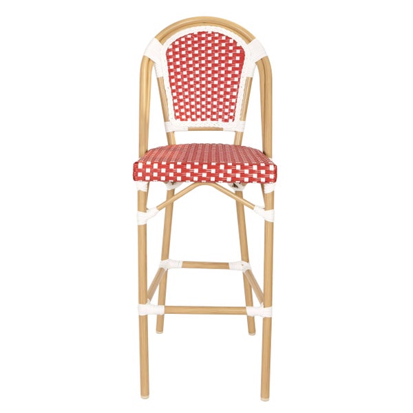 Modulare Garten-Lounge-Ecke in U-Form aus hellgrünem Strukturstoff mit weichen Kissenmodulen.