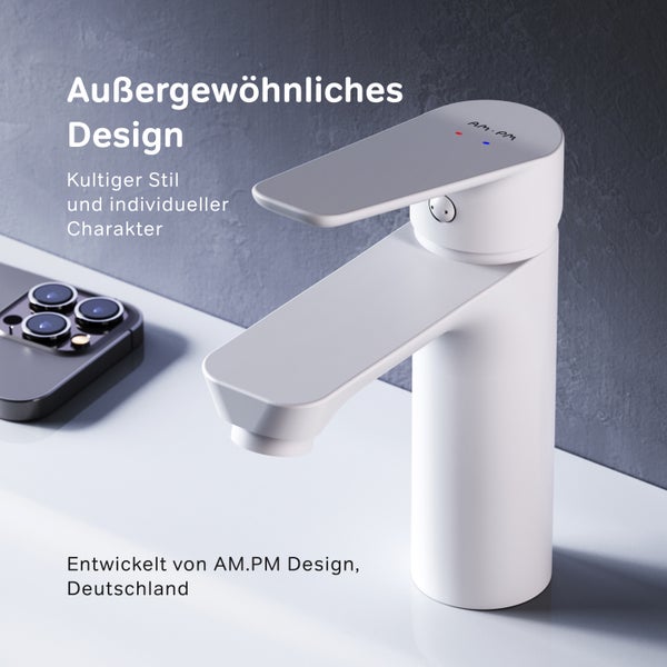 AM.PM Waschtischarmatur mit Einhebelmischer FTA82233 Hit Weiß matt