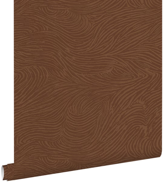 ESTAhome Tapete 3d Wellenförmige Linien Terrakotta - 50 x 900 cm - 131368