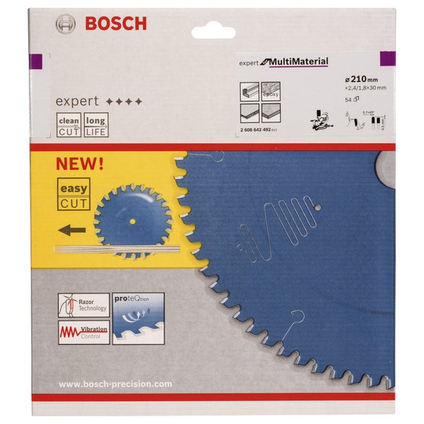Bosch Kreissägeblatt Expert for Multi Material für Kapp- und Gehrungssägen 210 x 30 x 2,4 mm 54 - 2608642492