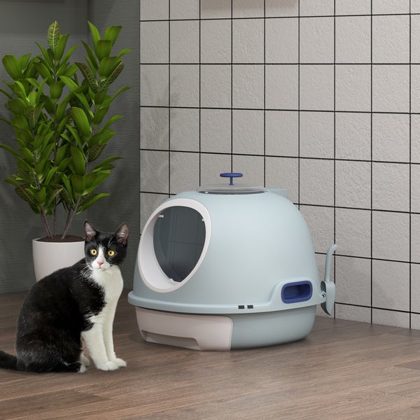 PawHut Katzentoilette, B47 x T55 x H44 cm, PP, ABS, Blau