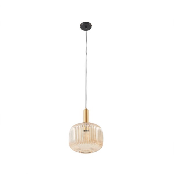 Lindby Pendelleuchte Doroteo (Retro, Vintage Antik) in Creme aus Glas (1 flammig E27) - Deckenlampe Esstischlampe Hängelampe Hängeleuchte Wohnzimmerleuchte