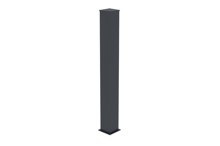 Schiebetor 4m LIFE H.180cm graues Aluminium + 2 Pfosten 20x20cm H.190cm