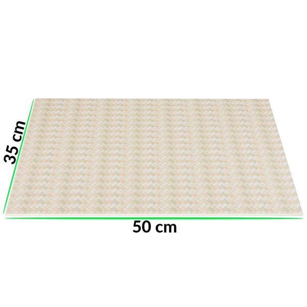Rechteckige Küchenrückwand mit Flechtmuster, 50 Zentimeter breit und 35 Zentimeter hoch.