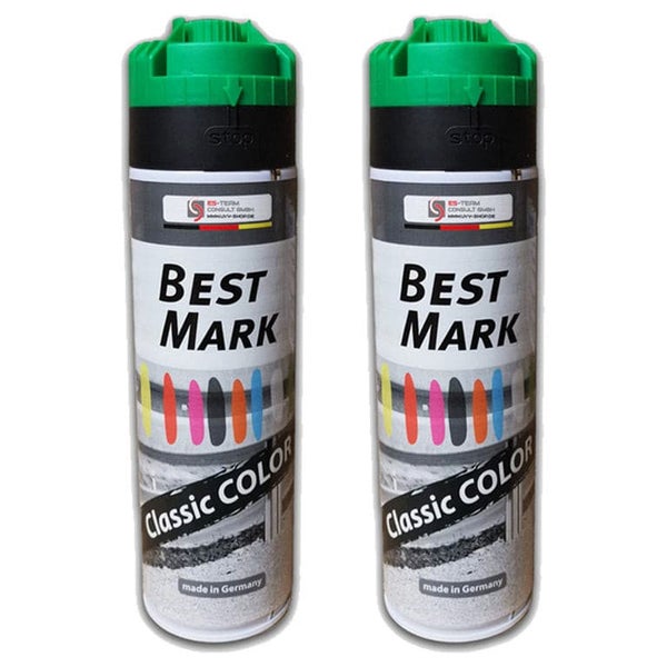 UvV Markierungsspray 60 Monate Langzeitwirkung Set 2 Dosen je 500 ml / grün - Forst und Bodenmarkierungsfarben