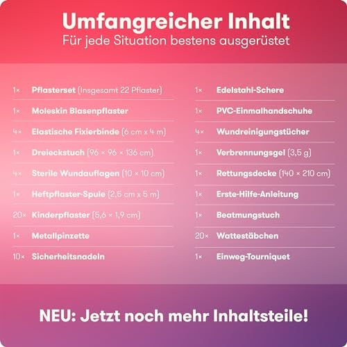 Erste Hilfe Set Outdoor - Kompakt & Leicht - 95 Teile für Wandern, Outdoor, Camping, Fahrrad - Reiseapotheke Erste Hilfe Set Outdoor Erste Hilfe Set Kinder Erste Hilfe Set Fahrrad