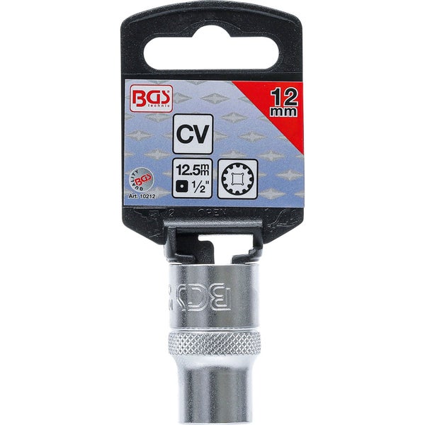 BGS Steckschlüssel-Einsatz Gear Lock Antrieb Innenvierkant 12,5 mm (1/2) SW 12 mm - 10212